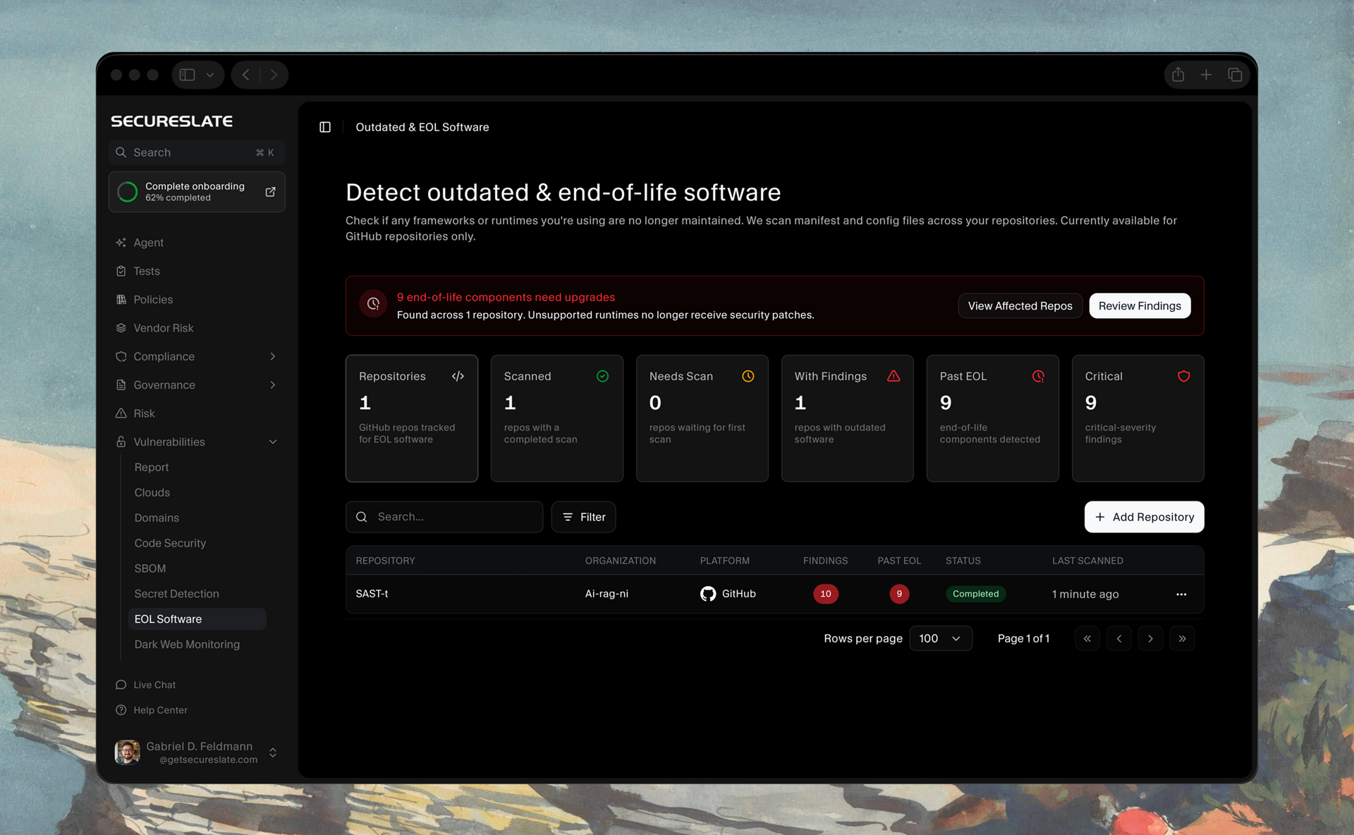 Outdated and end-of-life software