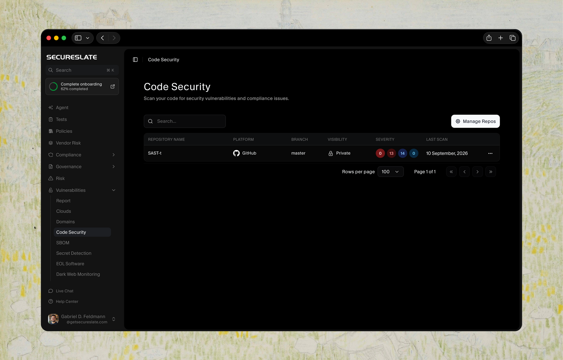 Code security scanning