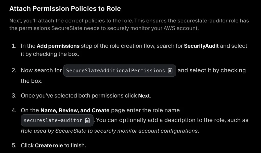 Attach permission policies to role
