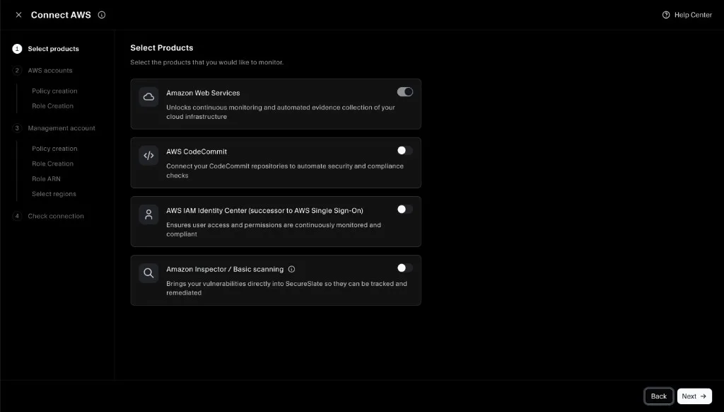 Select products (Organization flow)