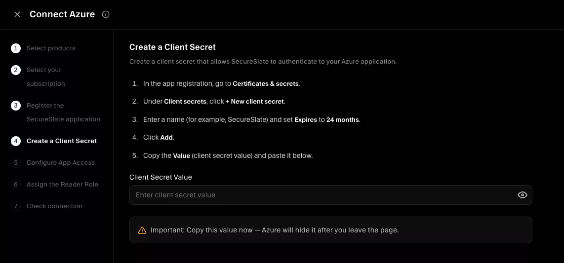 Register the SecureSlate application — client and tenant ID