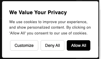 Cookie widget preview