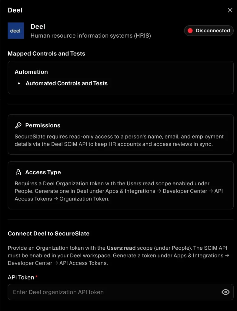 SecureSlate – Connect Deel form