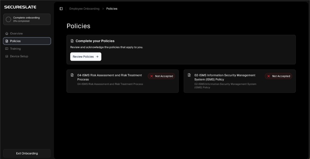 Employee Onboarding – Policies