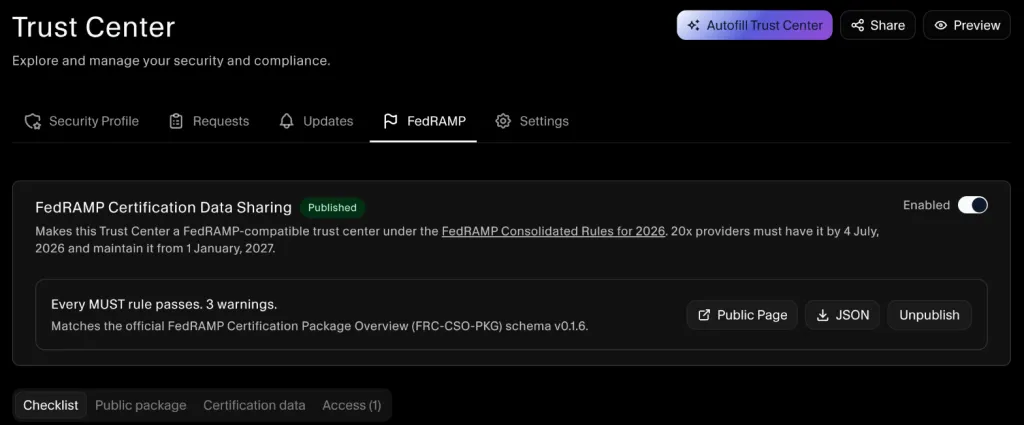 FedRAMP Certification Data Sharing