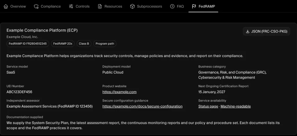 Public FedRAMP page