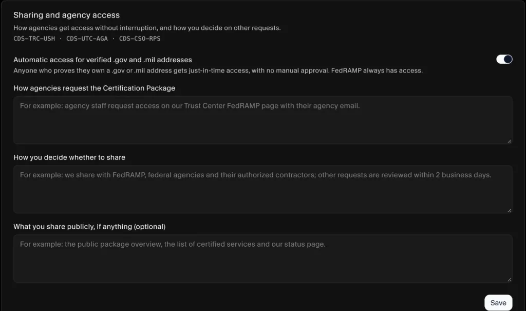 Sharing and agency access