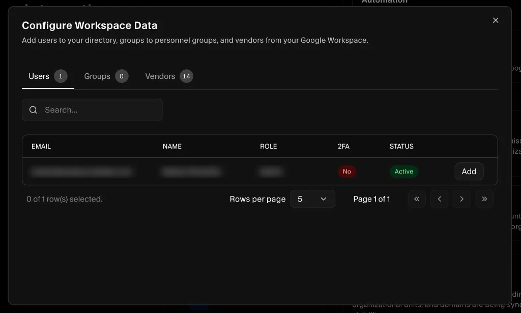 SecureSlate – Configure Workspace Data