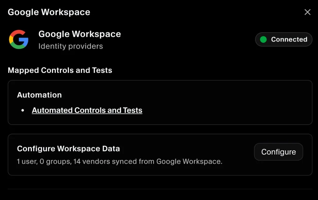 SecureSlate – Google Workspace connected