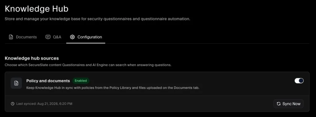 Knowledge Hub configuration
