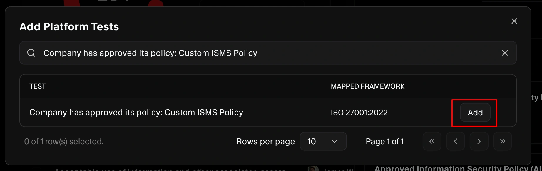 Custom policy