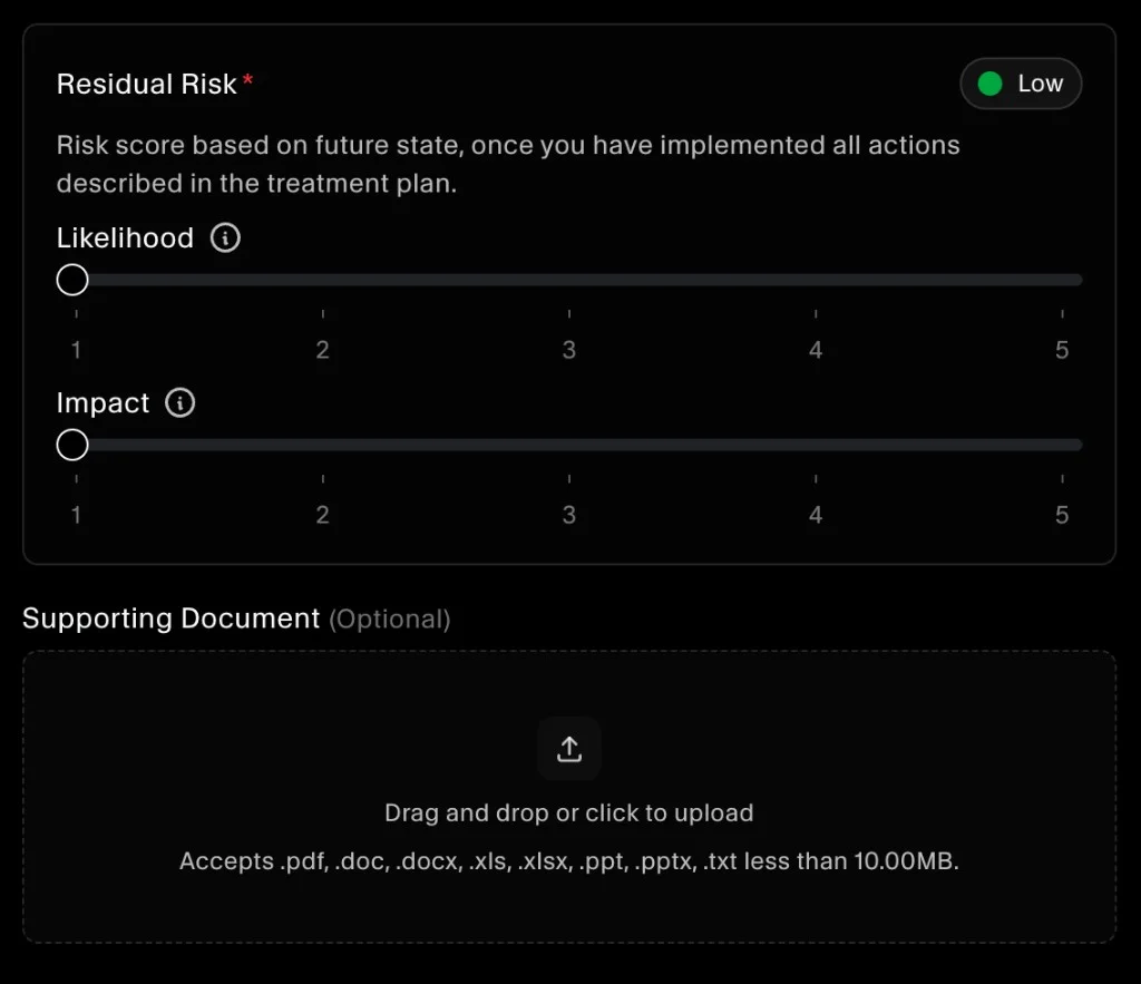 Supporting document upload