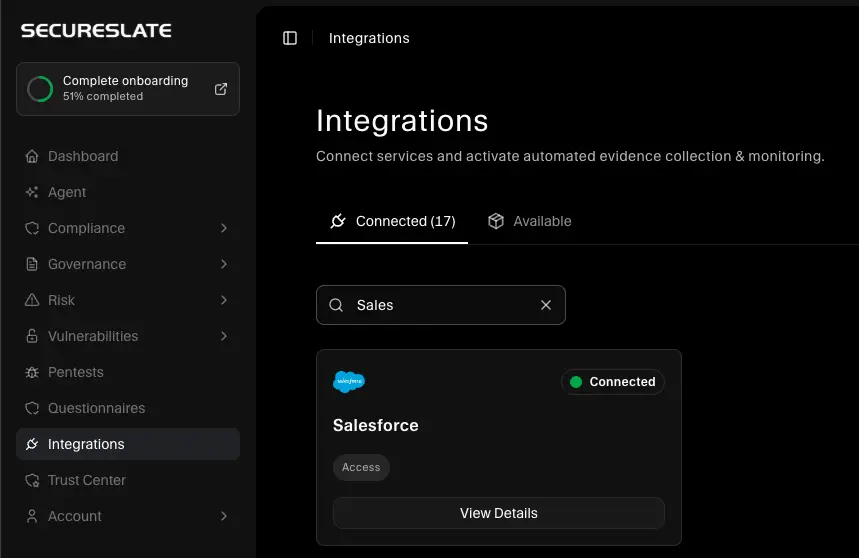 SecureSlate – Salesforce connected