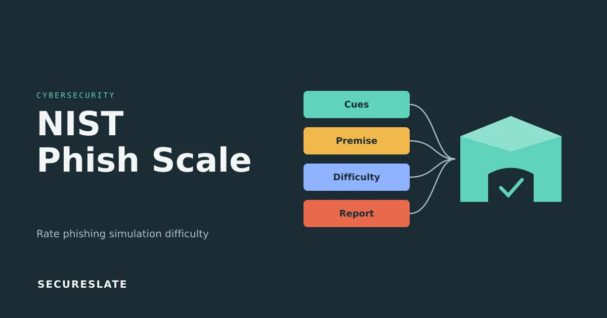 NIST Phish Scale illustration: observable cues and premise alignment combining into a phishing difficulty rating