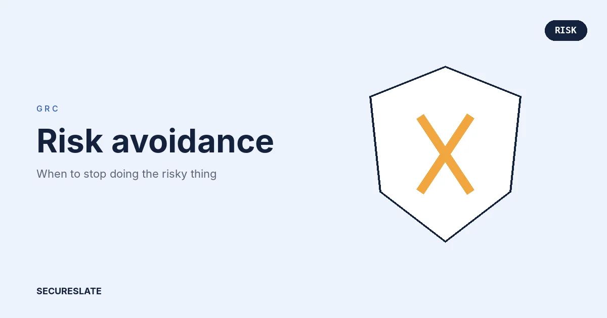 Risk avoidance illustration: a product team choosing a path that bypasses a high-risk activity instead of adding more controls to it